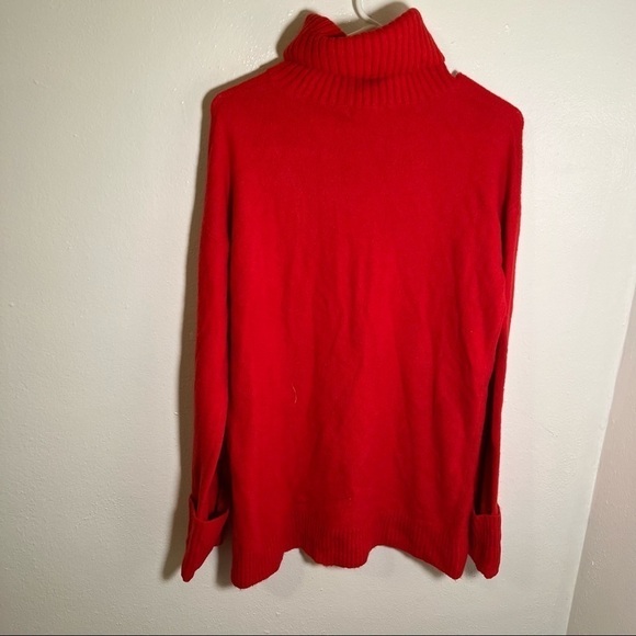 Halogen Chinoise Ribbed Turtleneck Sweater Red - Picture 6 of 10